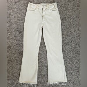 MOTHER - The Hustler Ankle Fray Jeans - Ivory - 28 Women
